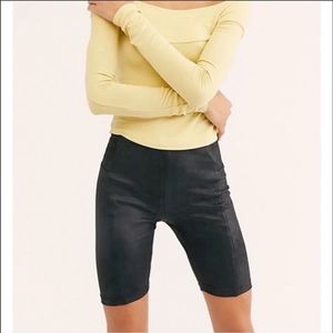 FREE PEOPLE HEATWAVE SUEDE BIKE SHORTS